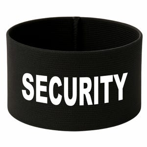 Brazalete elástico "SEGURIDAD" | 10 cm de alto | en 2 tamaños | banda de seguridad y promocional | lazo