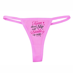 Perizoma da donna con il divertente motivo "Queste mutandine possono essere piene di peccato?" | Regalo per lei, San Valentino, matrimonio, addio al nubilato, compleanno