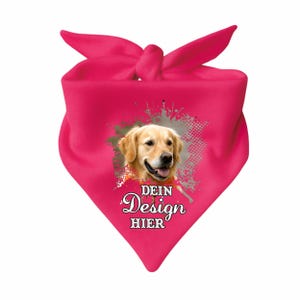 Personalisierbares Hundehalstuch | Dreieckstuch mit Wunschdruck (Name/Logo/Foto) | in 2 Größen |Baumwolle Uni | für kleine & große Hunde