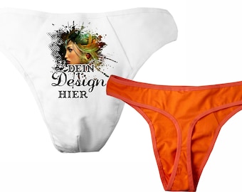 Men&#39;s thong personalized with your desired motif, individually printed with text, logo, photo