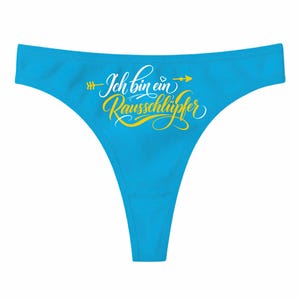 Damen String Tanga mit witzigen Motiv „Rausschlüpfer“ | Geschenk für Sie, Valentinstag, Hochzeit, JGA, Geburtstag, Junggesellinnenabschied