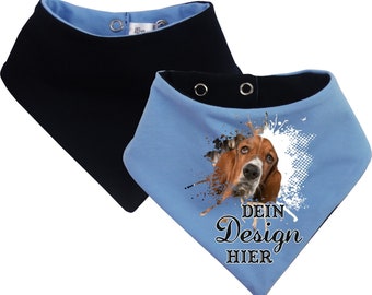 Dog reversible scarf multicolor personalized with your desired motif