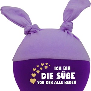 2-Zipfel Babymütze Multicolor Ich bin die Süße