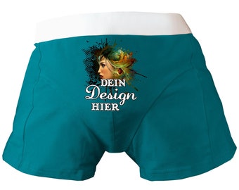 Men&#39;s boxer shorts personalized with your desired motif, individually printed with text, logo, photo