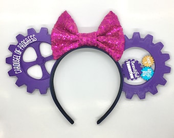 Carousel of Progress Ears with Sequin Bow Headband