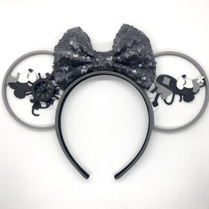 Steamboat Captain Ears with Spinning Helm & Sequin Bow