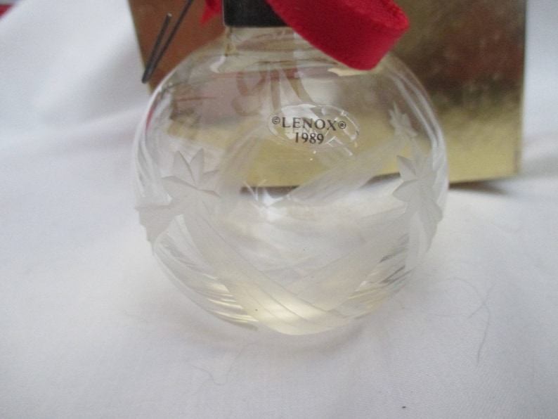 Vintage LENOX Cut CRYSTAL Ball STARLIGHT Christmas Ornament Old Stock MINt in Box!