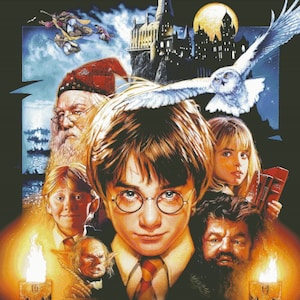 HP poster - PDF . Counted cross stitch pattern . Digital design . Instant download .