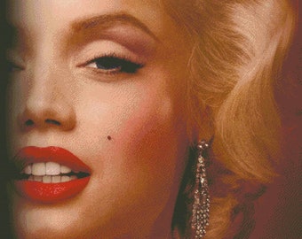 Marilyn Monroe - PDF . Counted cross stitch . Pattern . Digital Design . DYI Chart . Instant download . Monroe . Full cross stitch