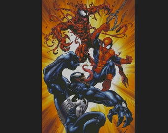 Spider-Man - PDF . Counted cross stitch pattern . Digital design . Instant download . Comic . Venom . Carnage