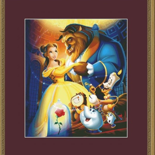 Beauty and the Beast - PDF . Counted cross stitch pattern . Digital design . Instant download . Pattern Keeper Compatible . Princess