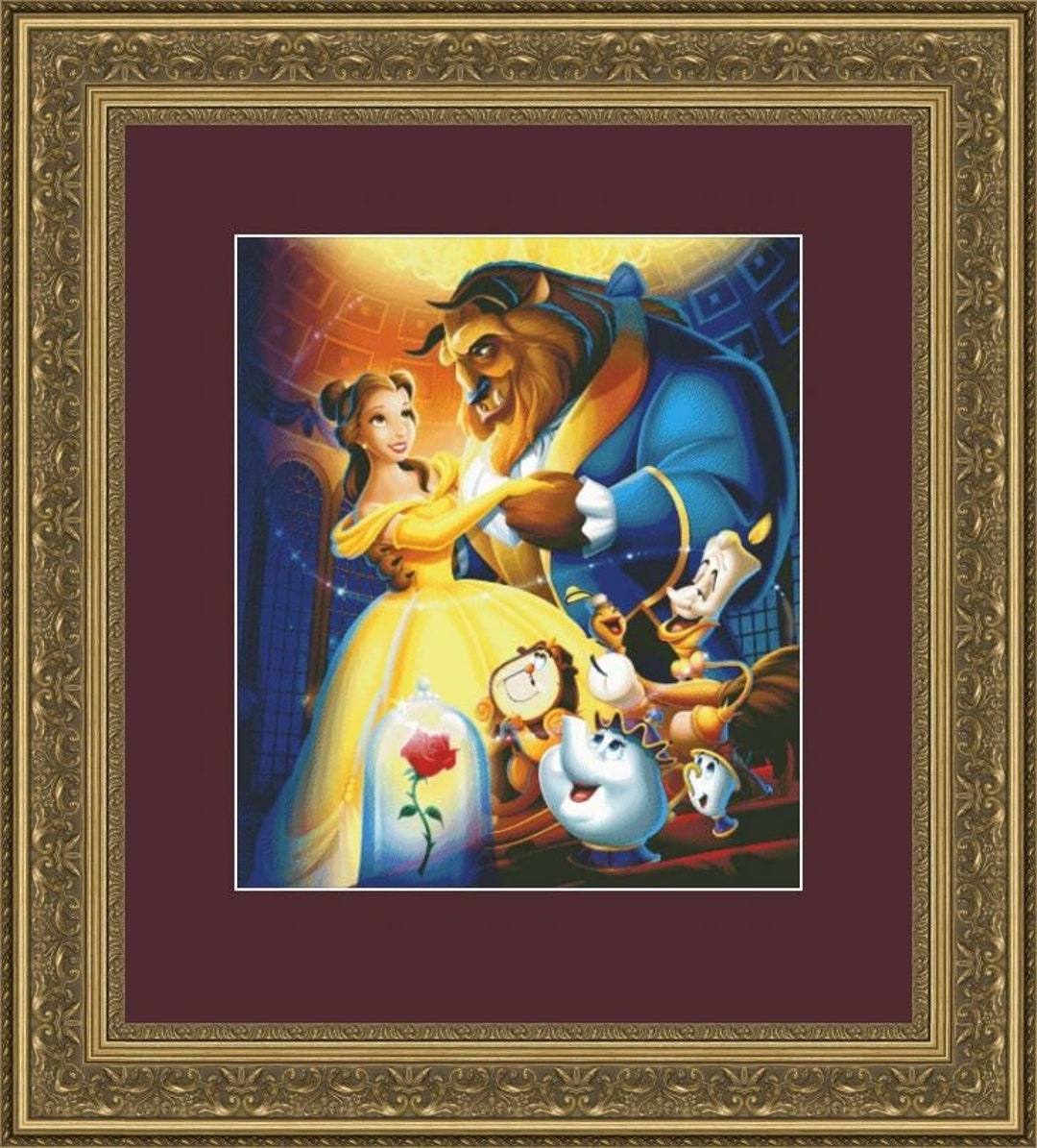 Beauty and the Beast PDF . Counted Cross Stitch Pattern . Digital Design .  Instant Download . Pattern Keeper Compatible . Princess 