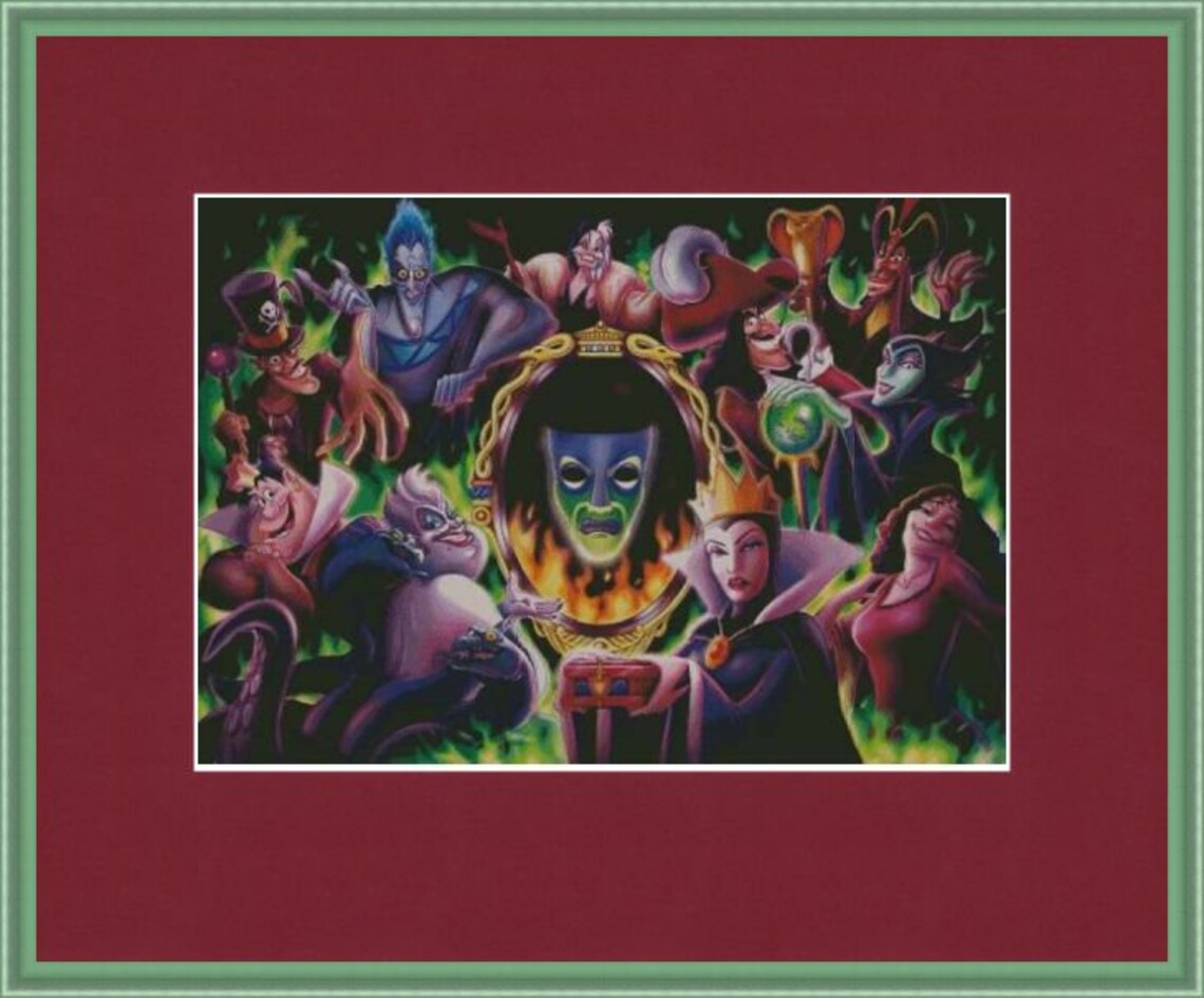Disney Villains PDF . Counted Cross Stitch Pattern . Stained Etsy