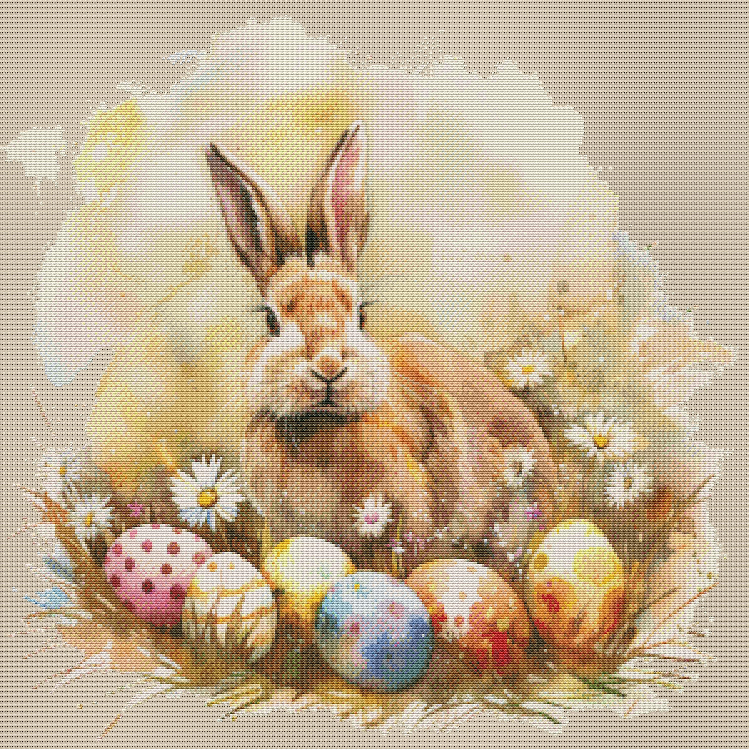 Easter Bunny - PDF . Counted Cross Stitch Pattern . Digital Design ...