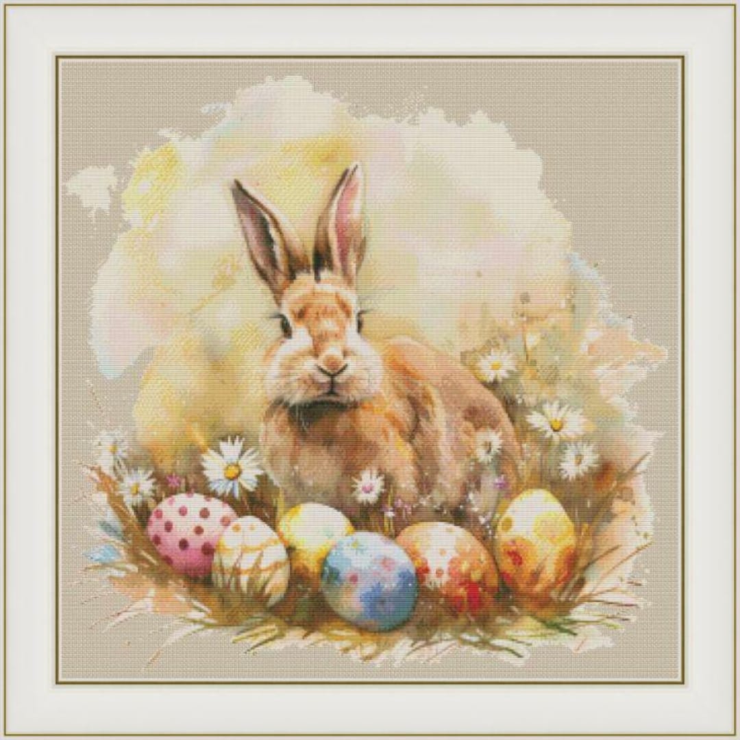 Easter Bunny Pdf Counted Cross Stitch Pattern Digital Design