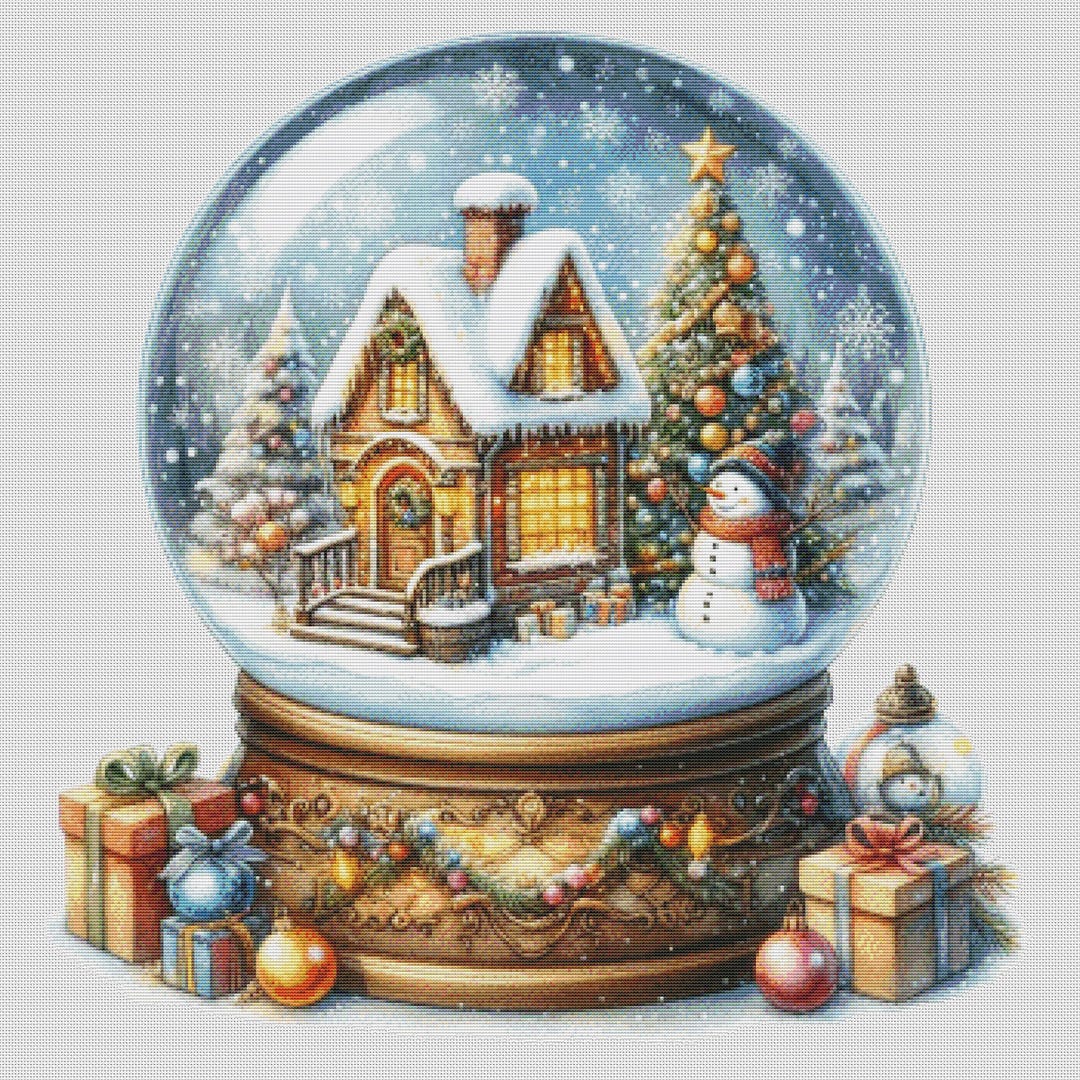 Snow Globe - PDF . Counted Cross Stitch Pattern . Digital Design ...