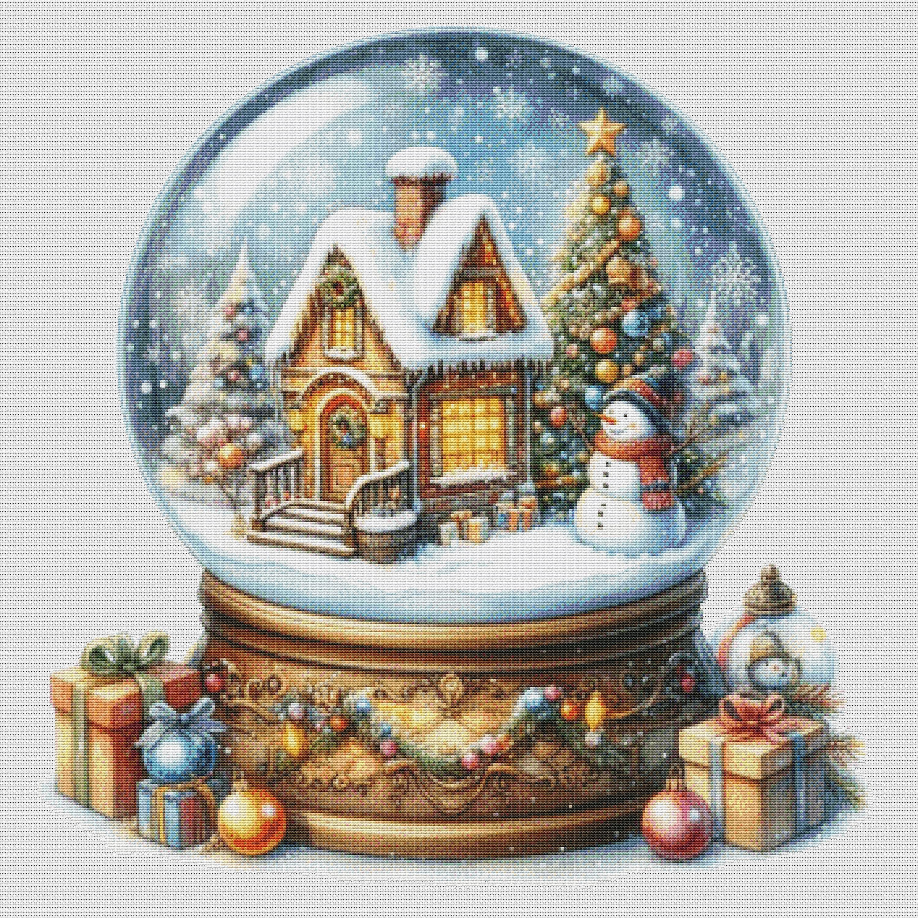 Snow Globe - PDF . Counted Cross Stitch Pattern . Digital Design ...