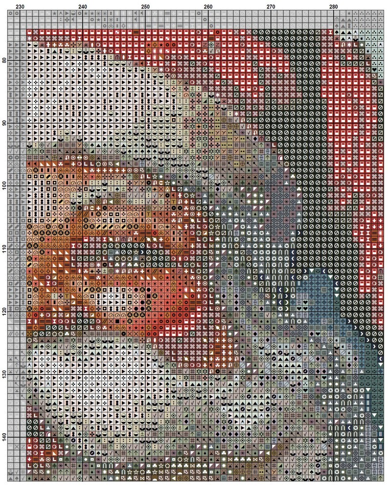 Santa PDF . Counted Cross Stitch Pattern . Christmas Chart . Digital ...
