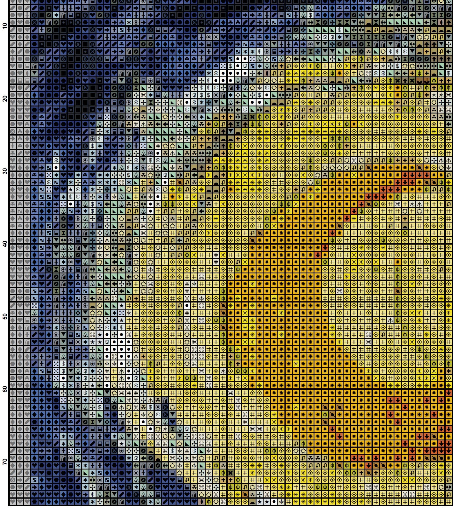 Starry Night PDF . Counted Cross Stitch Pattern . Digital - Etsy
