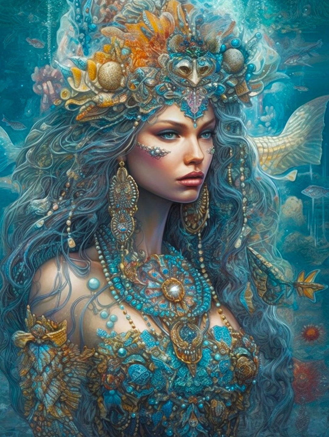 Mermaid Cross Stitch Pattern – Fantasy Underwater World (PDF Pattern ...
