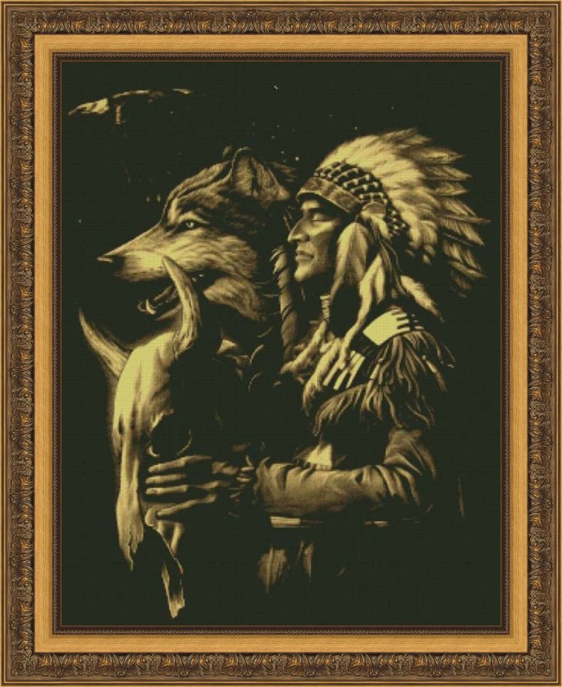 Native American - PDF . Counted Cross Stitch Pattern . Digital Design ...