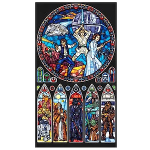 Star Wars . PDF . Counted Cross Stitch  pattern . Stained Glass . Digital Design . Instant download .