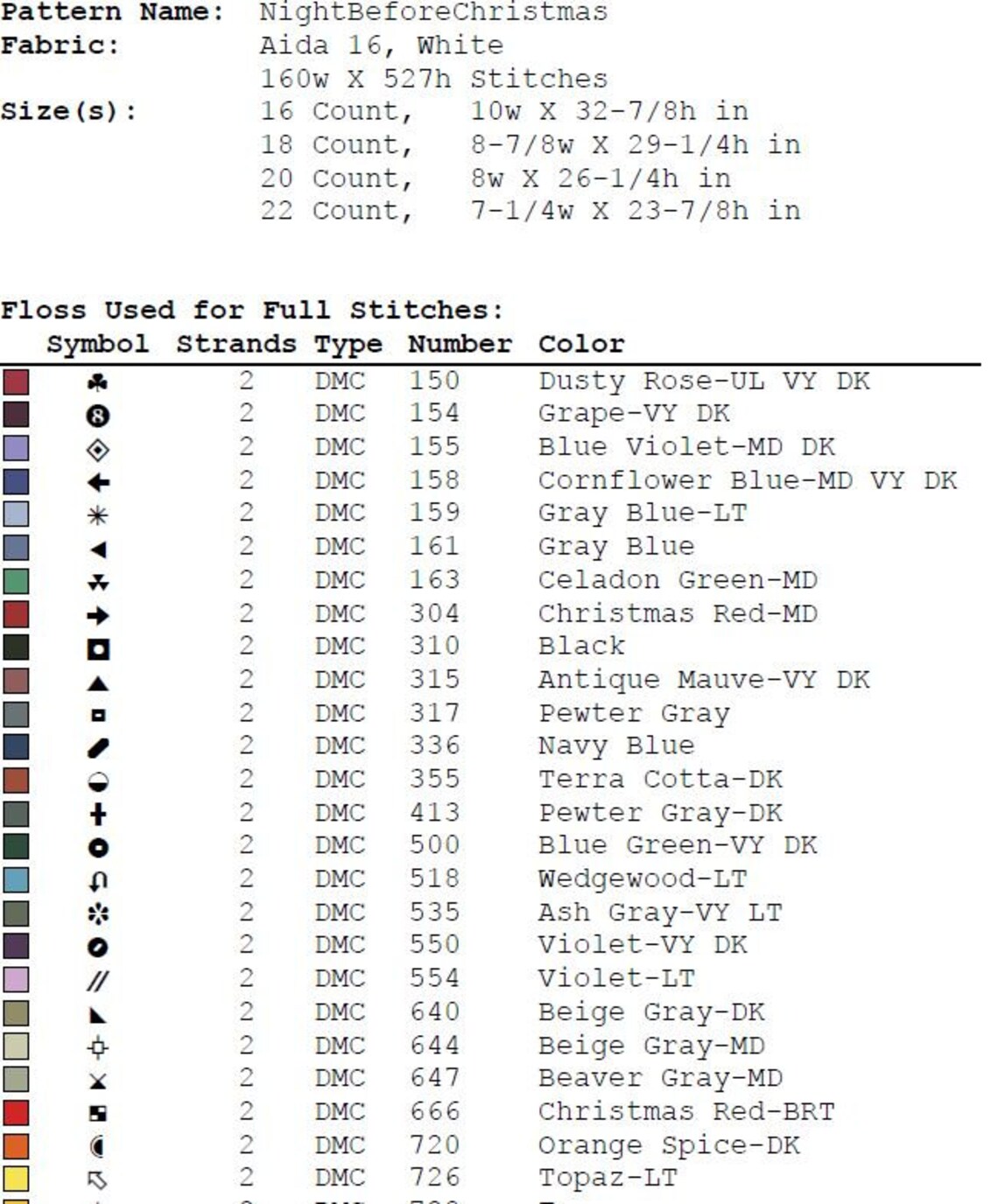 The Nightmare Before Christmas - PDF . Counted Cross Stitch Pattern ...