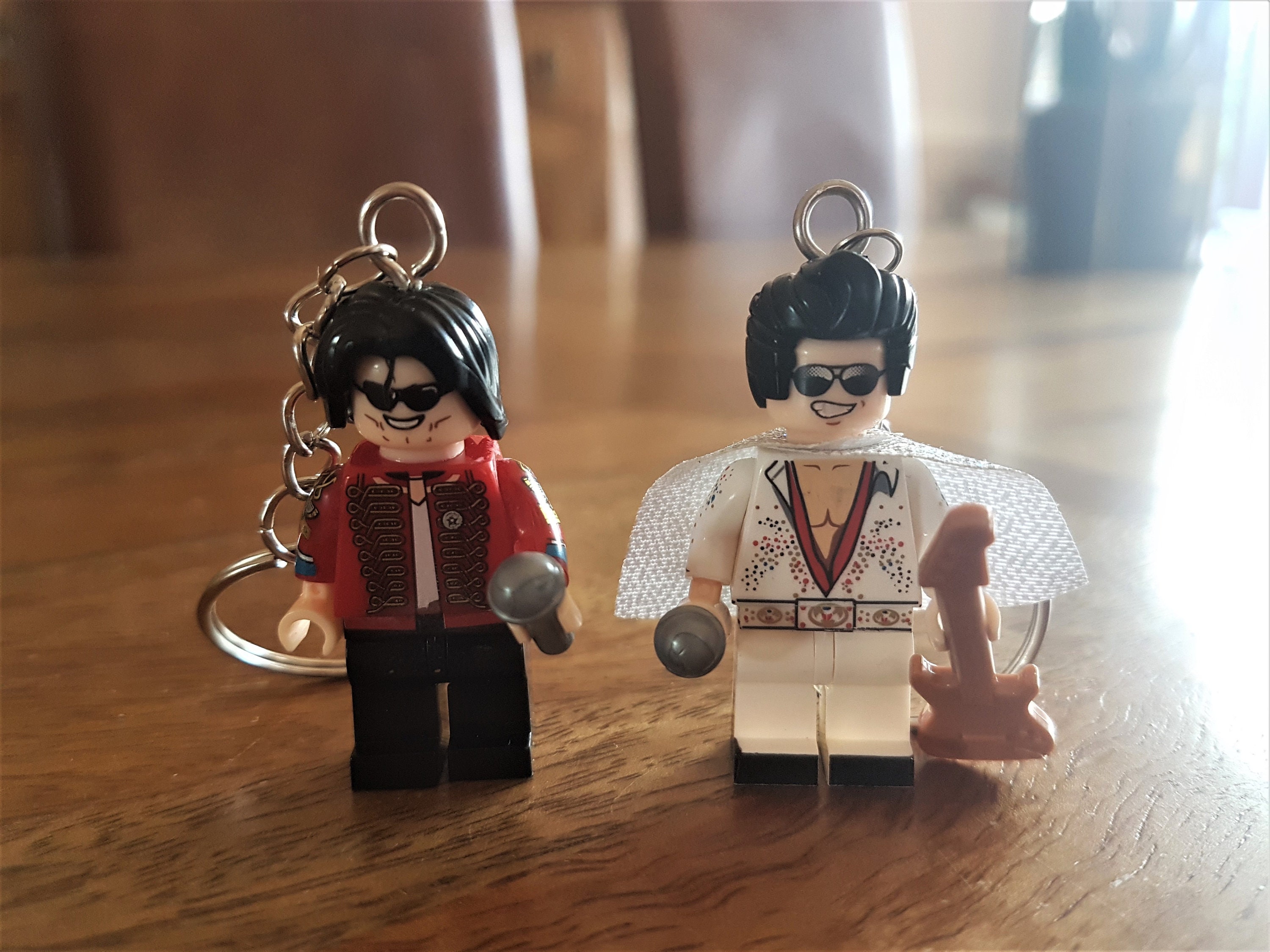 Michael Jackson Elvis Keychain keyring Lego Mini figure Etsy