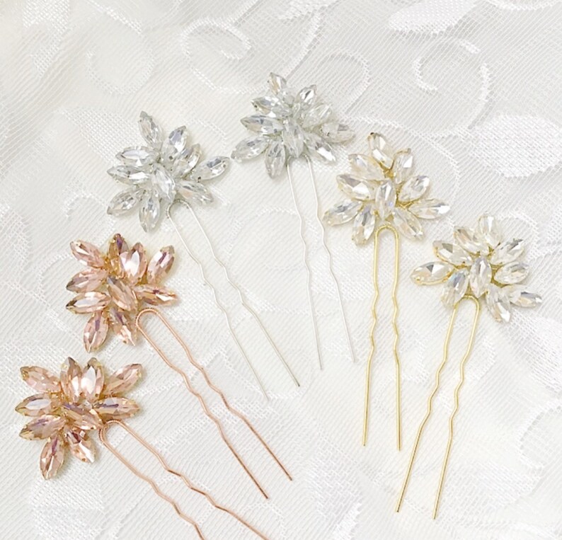 Bridal Hair Pins Rose Gold Hair Pins Wedding Hair Pins Etsy UK