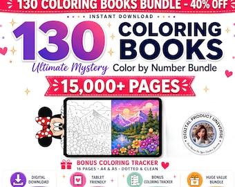 Disney Kleurboeken Mega Bundel | Meer dan 130 Mysterieuze Kleur-op-Nummer Boeken | Meer dan 15.000 Pagina's | Kleuren voor iPad en Android | Bijgewerkt met nieuwe boeken uit 2026