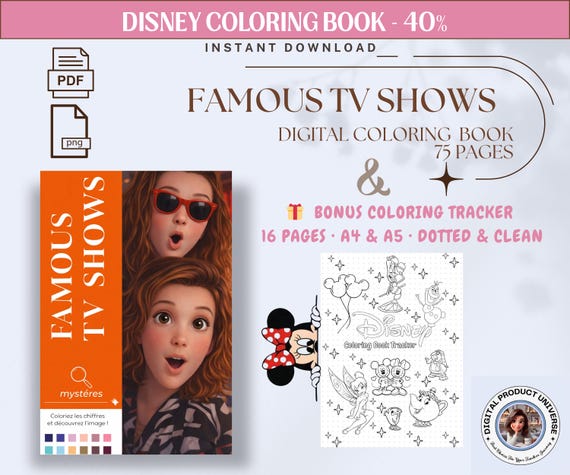 Famos TV Shows Adult Coloring Book|Mystery Color by Number|Digital Coloring Pages|Bonus Coloring Tracker| Stranger Thinks