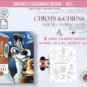 Può includere: Libro da colorare digitale Disney con personaggi de Lilli e il Vagabondo, con un tracker di colorazione bonus. La copertina mostra Biagio e Lilli. Include 130 pagine da colorare e un tracker di 16 pagine.