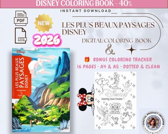 Les Plus Beaux Paysages Disney Kleurboek voor Volwassenen | Mysterieus Kleuren op Nummer | Digitale Kleurplaten | Kleuren op iPad | Kleuren op Tablet | NIEUW 2026