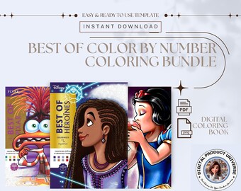 Il meglio del pacchetto Colora con i numeri | Colora con i misteri per adulti | PDF stampabile | Colora per iPad e tablet | Libro da colorare Disney | 3 libri