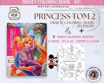 Libro da colorare Principessa Tom 2 Mistero da colorare con i numeri PDF stampabile | 130 pagine | Download digitale | Bonus Coloring Tracker 16 pagine