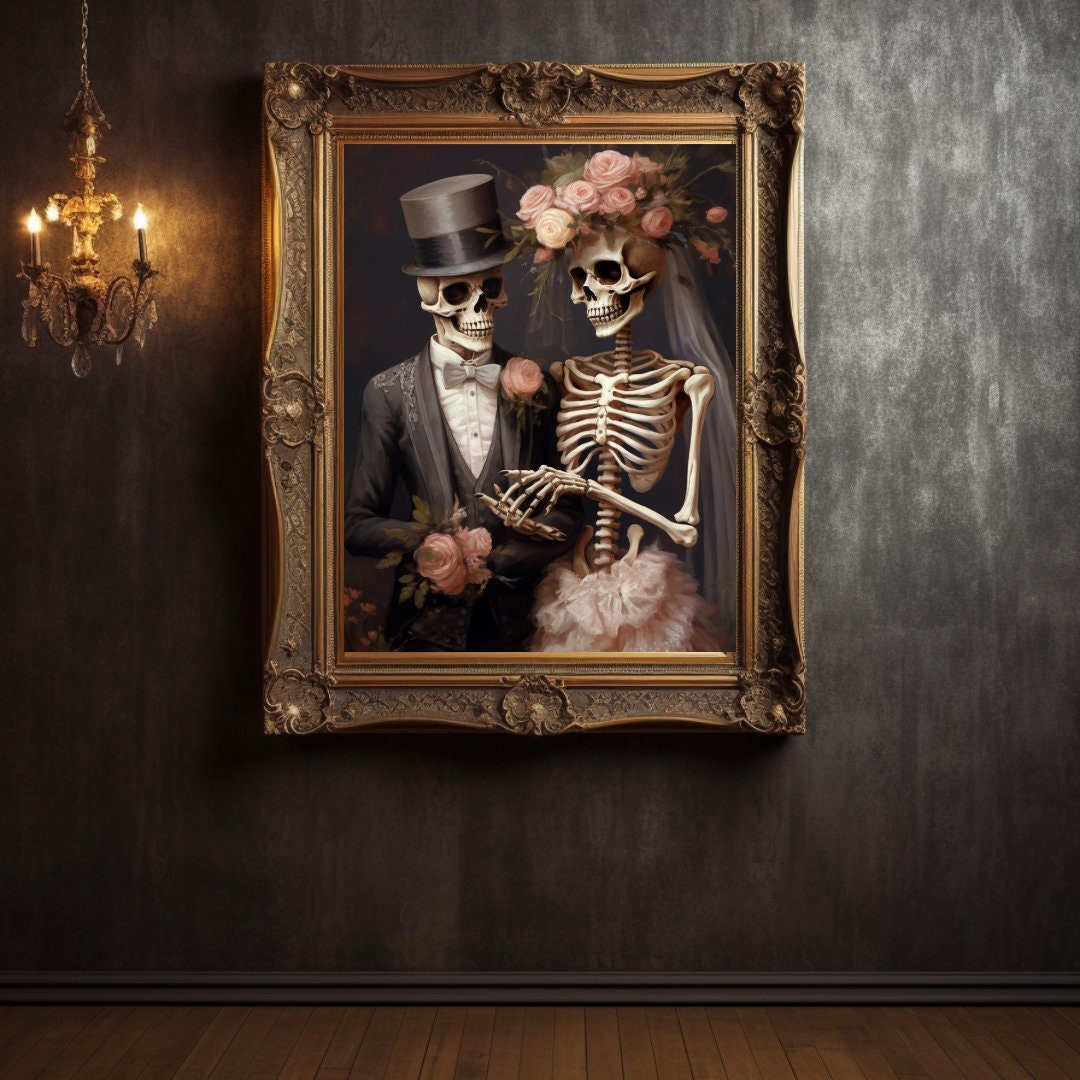 Wedding Skeleton Bride And Groom Skeleton In Pink Halloween Etsy Il 1080xN.5437827277 Bxh7