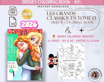 Disney Classics Coloring Book Vol 13|Mystery Color by Number|Digital Coloring Pages|Bonus Coloring Tracker|iPad Coloring|NEW 2026