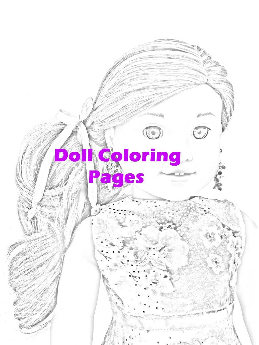American Girl Doll Coloring Pages Lea Clark Two Doll Coloring Pages | Etsy