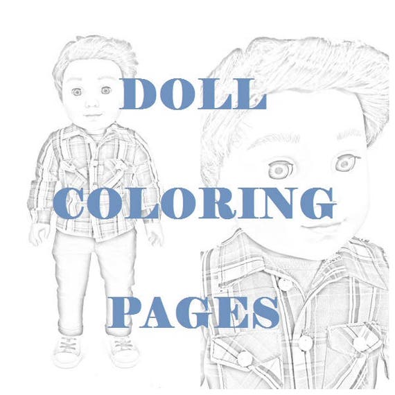 American Girl Doll Coloring Pages Logan Everett Coloring Printables Instant Downloads Grayscale Coloring 4 Jpeg Digital Downloads