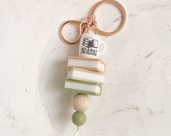 Book lover Keychain|book keychain|Go away im reading keychain|Silicone keychain|Boho keychain|keyring silicone|Boho book|keychain|Bag charm