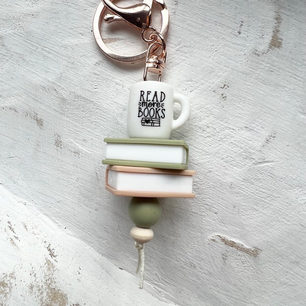 Book lover Keychain|book keychain|read more books keychain|Silicone keychain|Boho keychain|keyring silicone|Boho book|keychain|Bag charm|