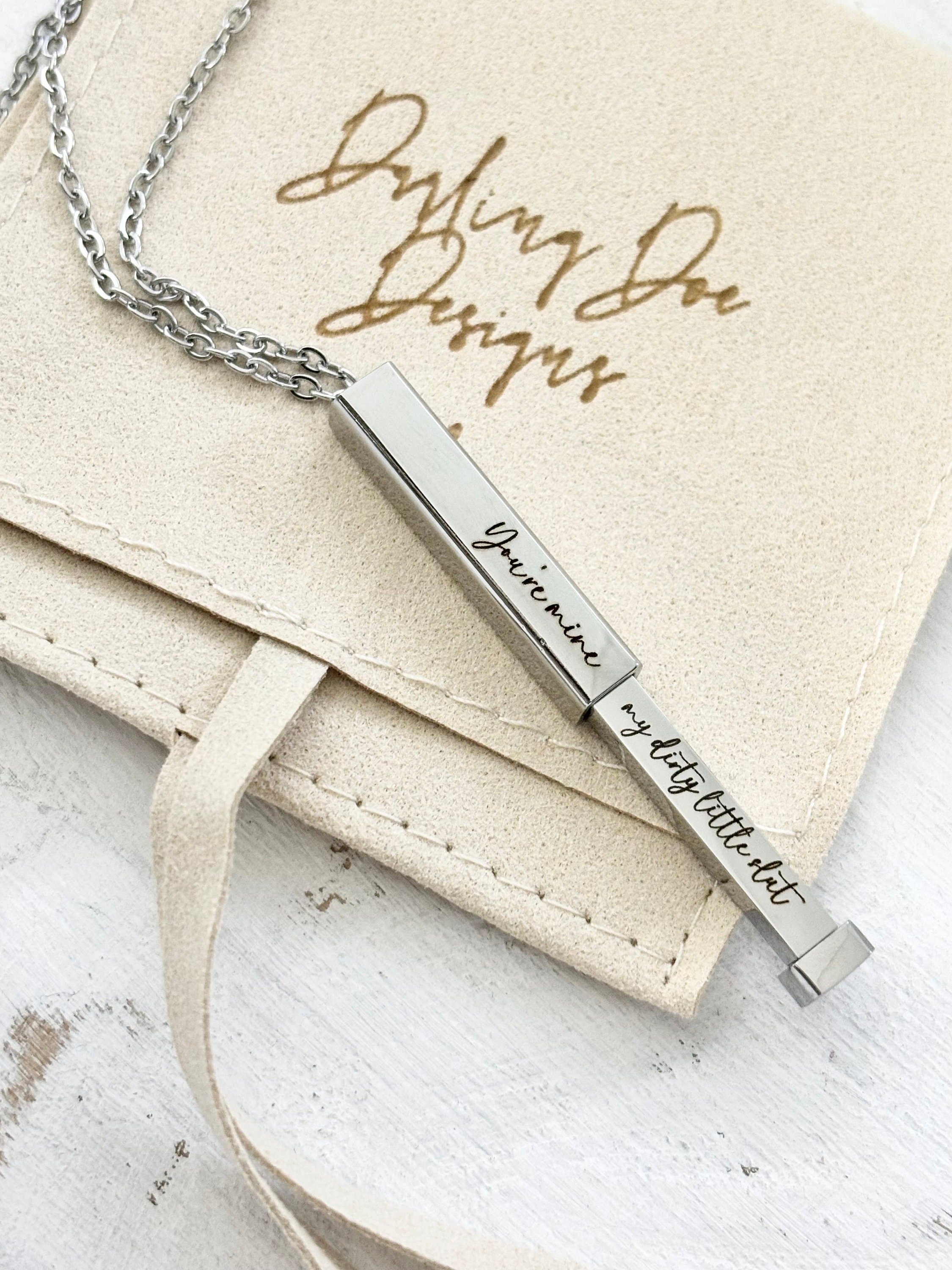 Hidden Message Necklacesilveryoure Minemy Dirty Little Slut Necklacegift for Heranniversary Giftvalentines Day Giftpersonalized Etsy Canada
