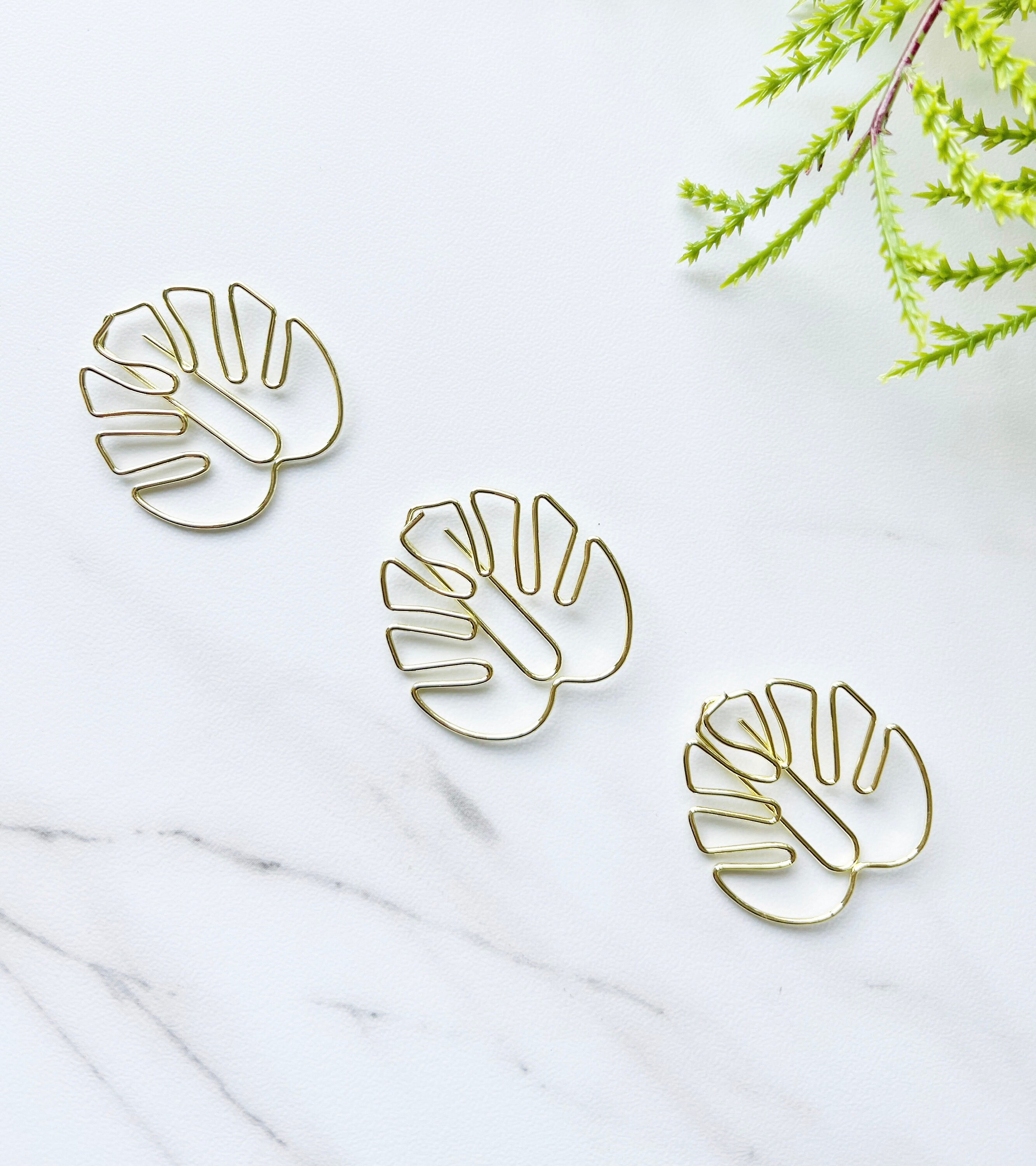 Gold Monstera Leaf Paper Clipspage Markergold Tropical Leaf Etsy