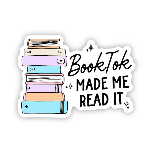 Booktok made me read it sticker|booktok sticker|Retro sticker|Bookish sticker|Gift for her|Kindle sticker|waterbottle sticker|Funny book