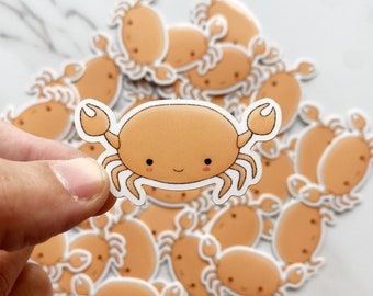 Crab sticker|Mini sticker|Ocean sticker|Waterproof sticker|Laptop sticker|Weatherproof sticker|Ipad sticker|Vinyl sticker|Die cut|Crabby