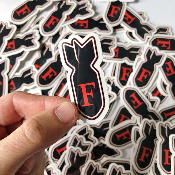 F bomb sticker|Hard hat sticker|Dude sticker|Stickers for him|Waterproof sticker|Car sticker|Water bottle|laptop sticker|Weatherproof|Vinyl