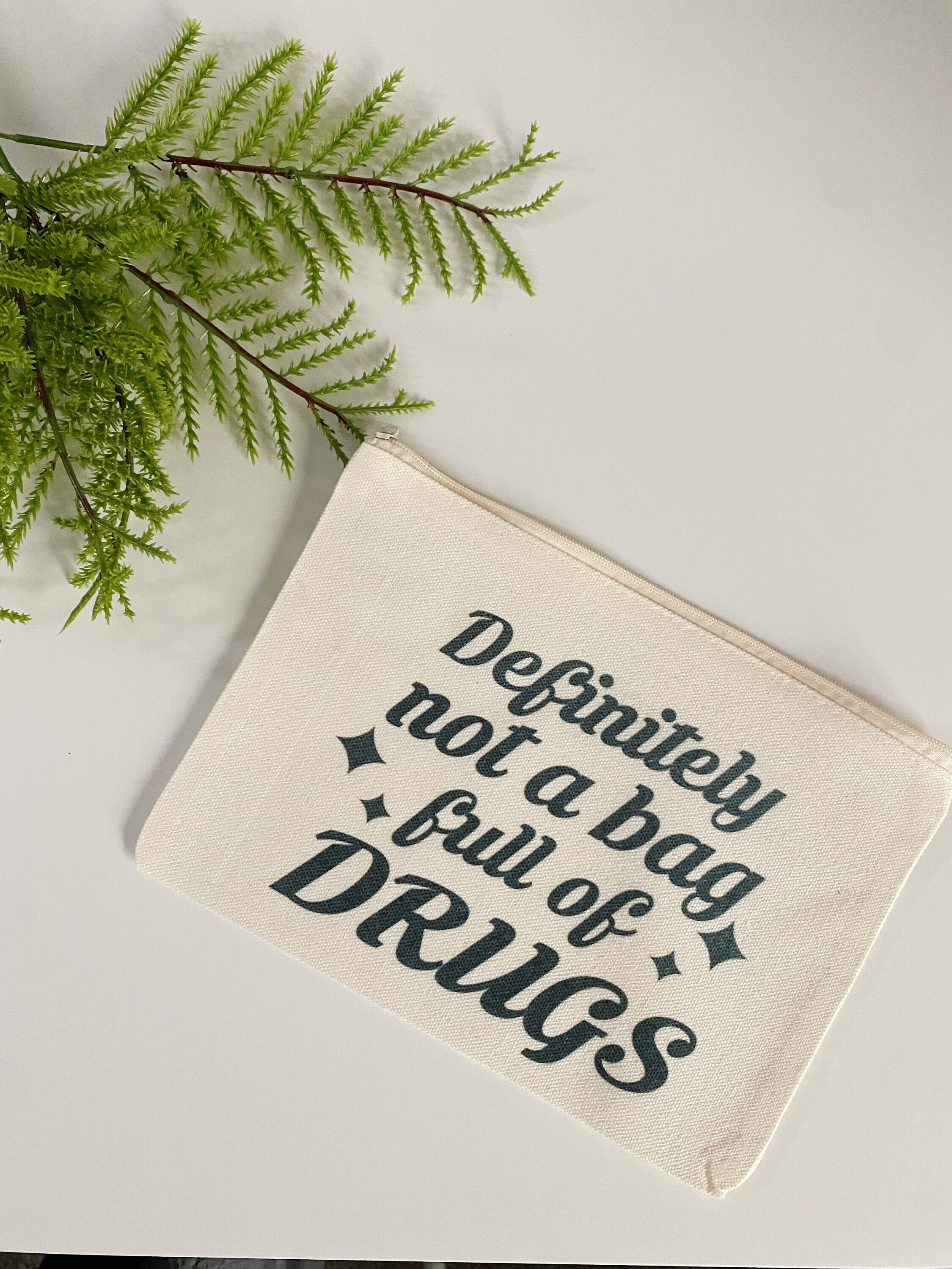 Definitely not a bag full of drugsfunny make up bagOvernight Etsy
