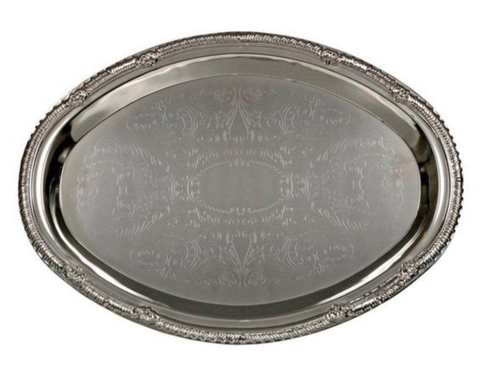 Nickel Plated Etched Serving Trays Rectangle Oval Metal Trays Etsy UK