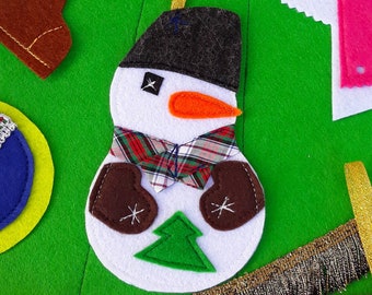 Christmas snowman Felt Christmas decoration Large Xmas accents Handmade ornaments for Christmas tree kid Christmas gift for toddler boy girl