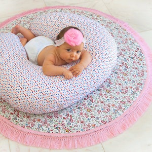 Baby Mädchen Geschenk Kinderzimmer Matte Boden Spielmatte Weich Baby Teppich Rosa Kinderzimmer Deko Teppich mit Fransen warme Baby Decke Tipi Matte große Babymatte